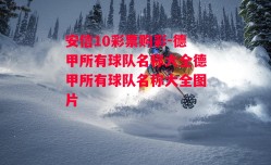 安信10彩票购彩-德甲所有球队名称大全德甲所有球队名称大全图片